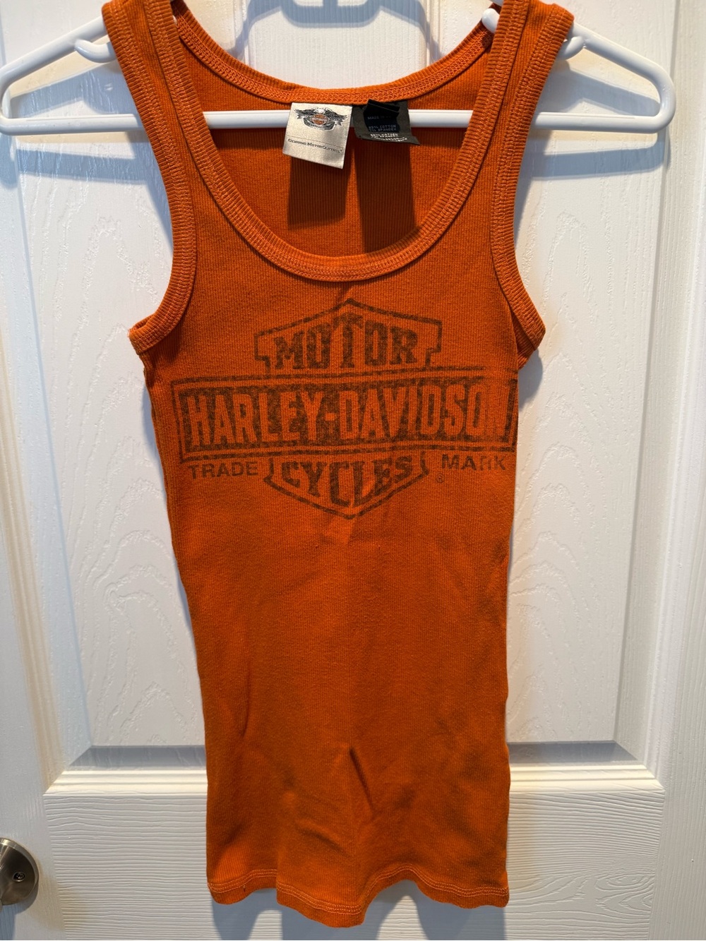 Harley-Davidson Orange Tank Top with Faded Logo